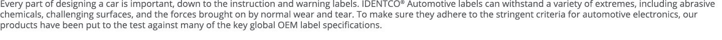 Every part of designing a car is important, down to the instruction and warning labels  IDENTCO  Automotive labels ca   