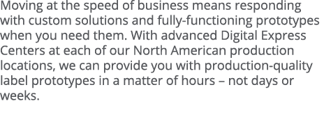 Moving at the speed of business means responding with custom solutions and fully-functioning prototypes when you need   