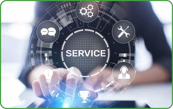 Service support customer help call center Business technology button on virtual screen