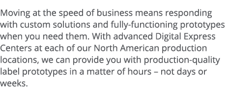 Moving at the speed of business means responding with custom solutions and fully-functioning prototypes when you need   